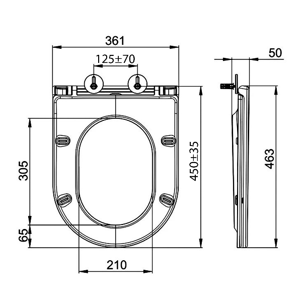 Avis PCS106 WC sedátko, SLIM, Soft Close, Easy Take, biele