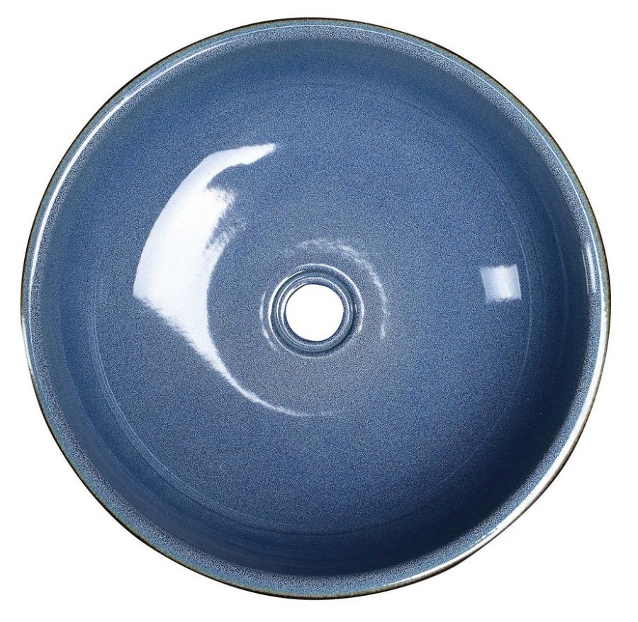 Priori keramické umývadlo, priemer 41cm, modrá/šedá