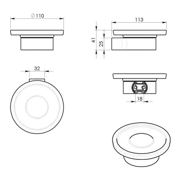 Pirenei PI1102 mydeľnička, biela matná