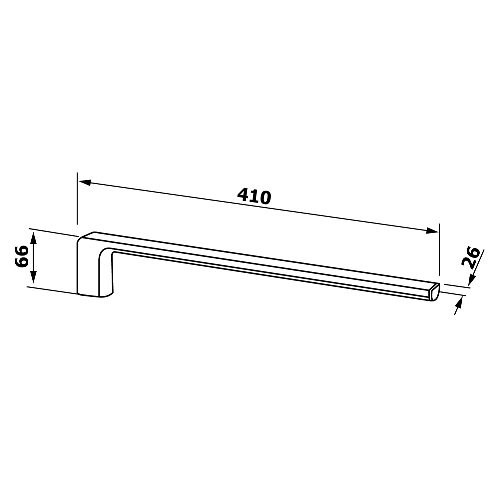 Pirenei PI2213 pevný držiak uterákov, 410mm, chróm