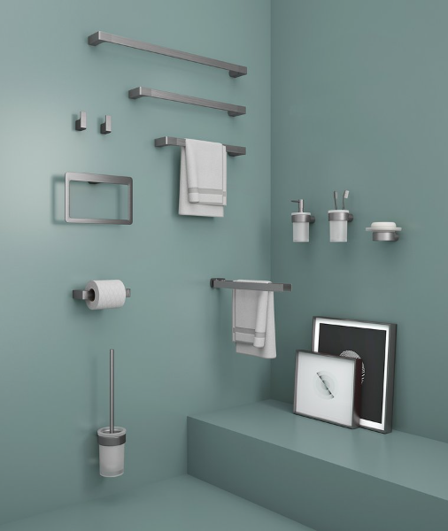Pirenei PI330381 WC kefa závesná, mliečne sklo, gun metal