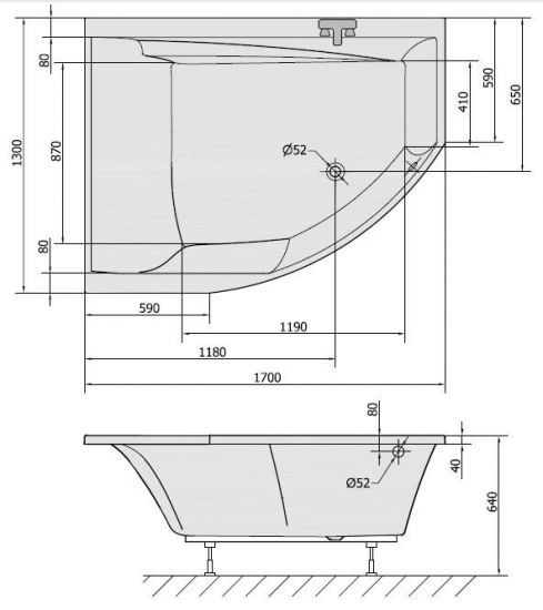 Polysan vaňa Tandem 170x130 L