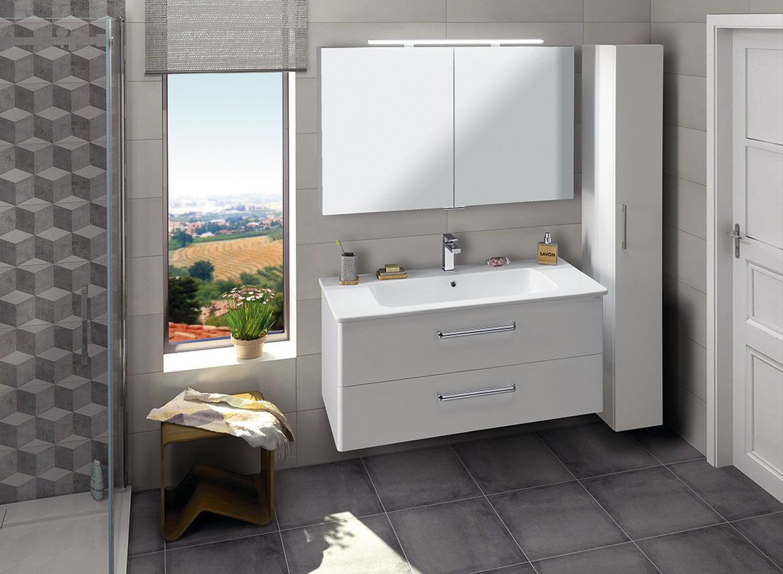 Pura PR125 umývadlová skrinka 117x50,5x48,5 cm, biela