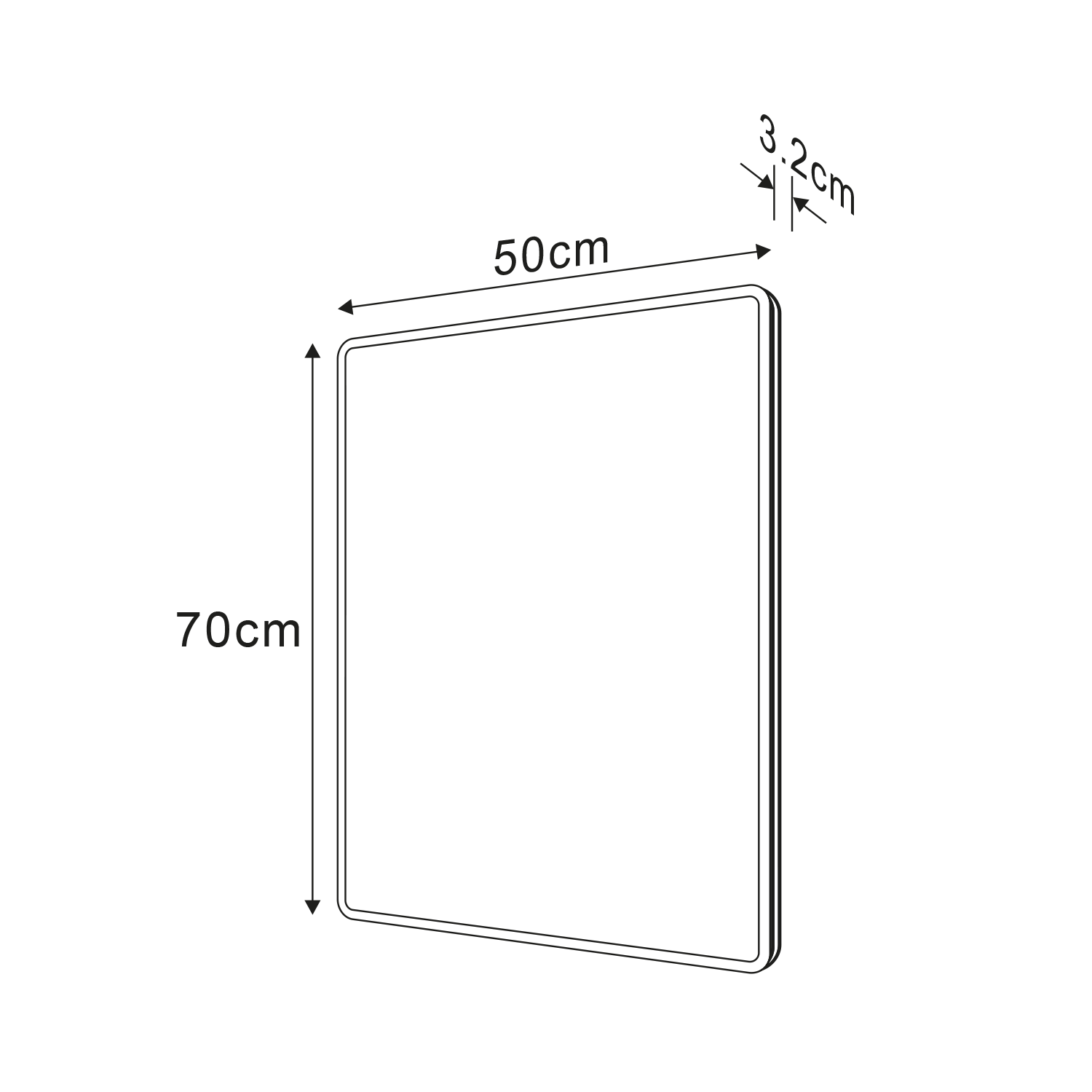 Piri LED PR500 podsvietené zrkadlo 50x70 cm