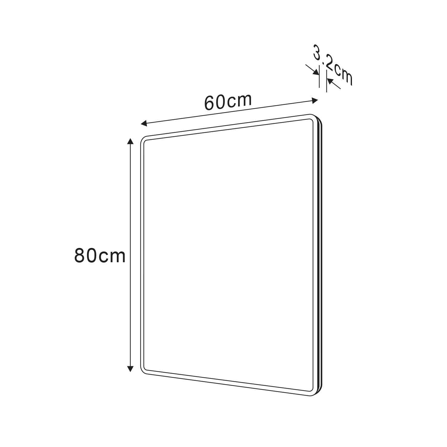 Piri LED PR600 podsvietené zrkadlo 60x80 cm