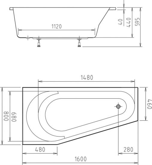 Polysan vaňa Projekta 160x80 L