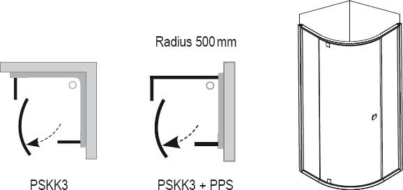 Ravak Pivot sprchový kút PSKK3-90 satin / transparent