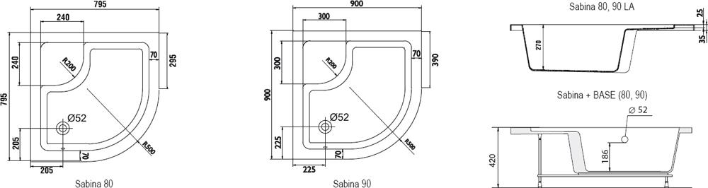 Ravak panelkit Sabina 80