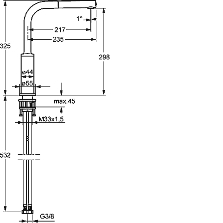 Hansa Ronda 54912273 drezová stojanková batéria