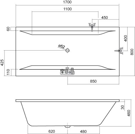 Roltechnik vaňa Savona 170x80