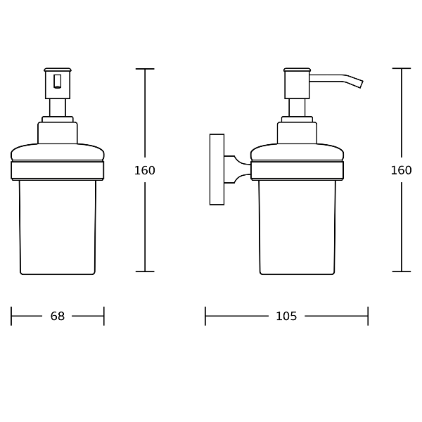 Samba SB219 dávkovač mydla 150ml, mliečne sklo, čierny