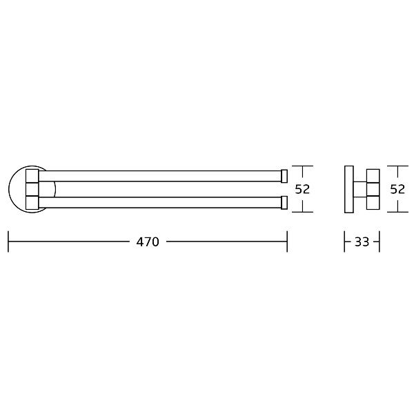 Samba SB221 držiak uterákov otočný dvojitý 450mm, čierny