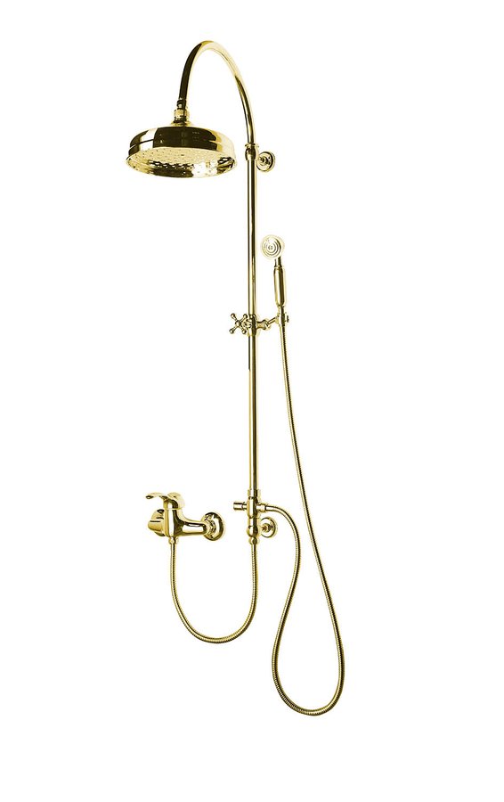 Vanity SET065 sprchový stĺp s pripojením vody na batériu, retro, zlato