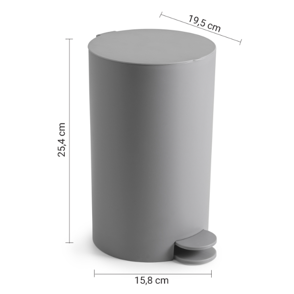 Sharon SH0908 odpadkový kôš 3l, ABS plast, šedý