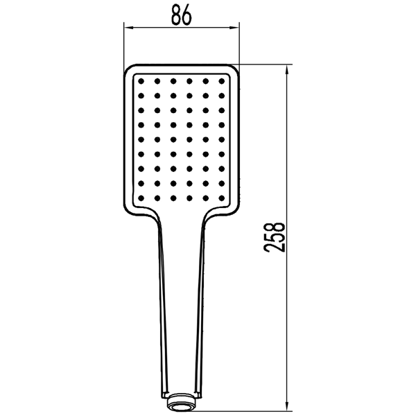 Sapho SK776 ručná sprcha, 1 funkcia, 258mm, ABS/čierna