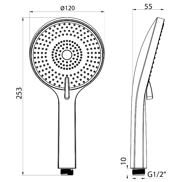 Sapho SK879B ručná sprcha, 3 režimy, 120 mm, ABS/čierna matná