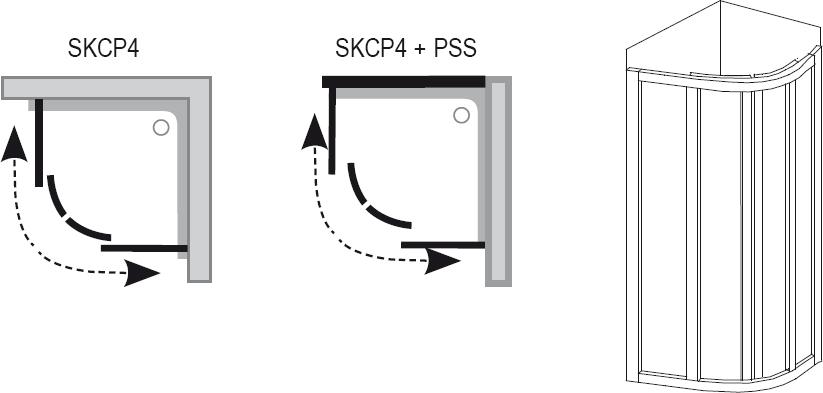 Ravak Supernova sprchový kút SKCP4-80 satin / transparent