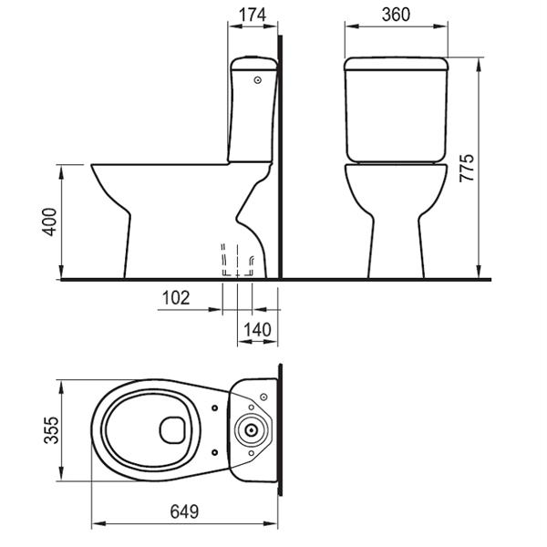 Jika Neo WC kombi + sedátko, spodný odpad 6139.5.000.787.1