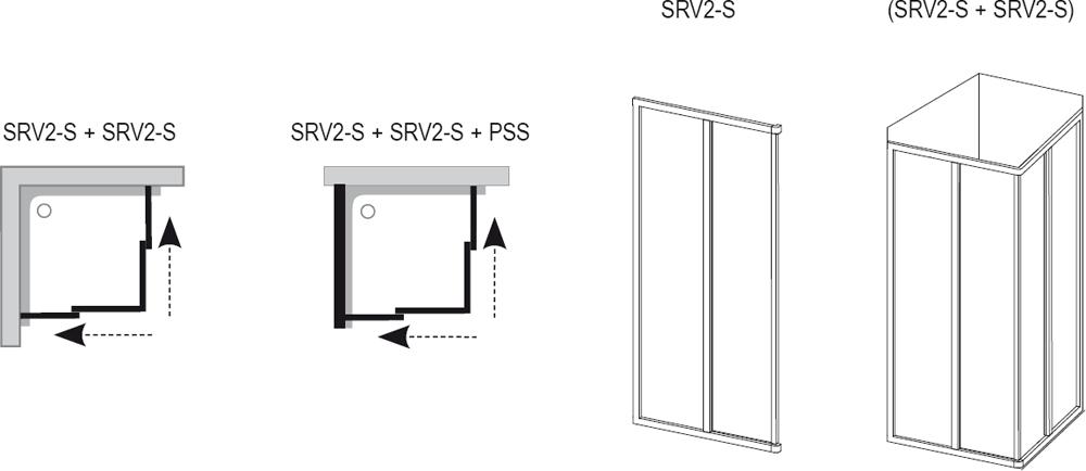 Ravak Supernova sprchové dvere SRV2-75 S biele / transparent