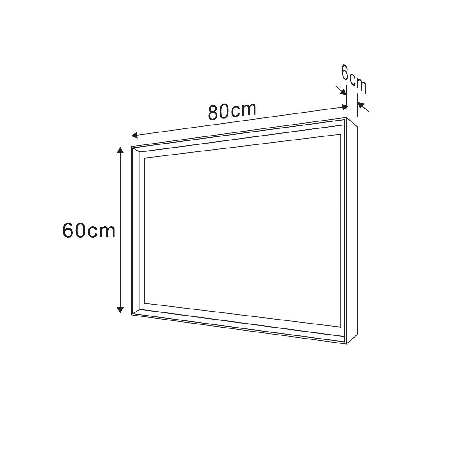 Sort LED ST080 podsvietené zrkadlo 60x80 cm, matný čierny rám