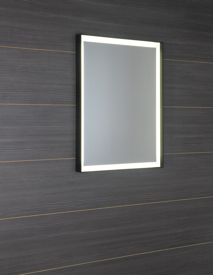 Sort LED ST080 podsvietené zrkadlo 60x80 cm, matný čierny rám