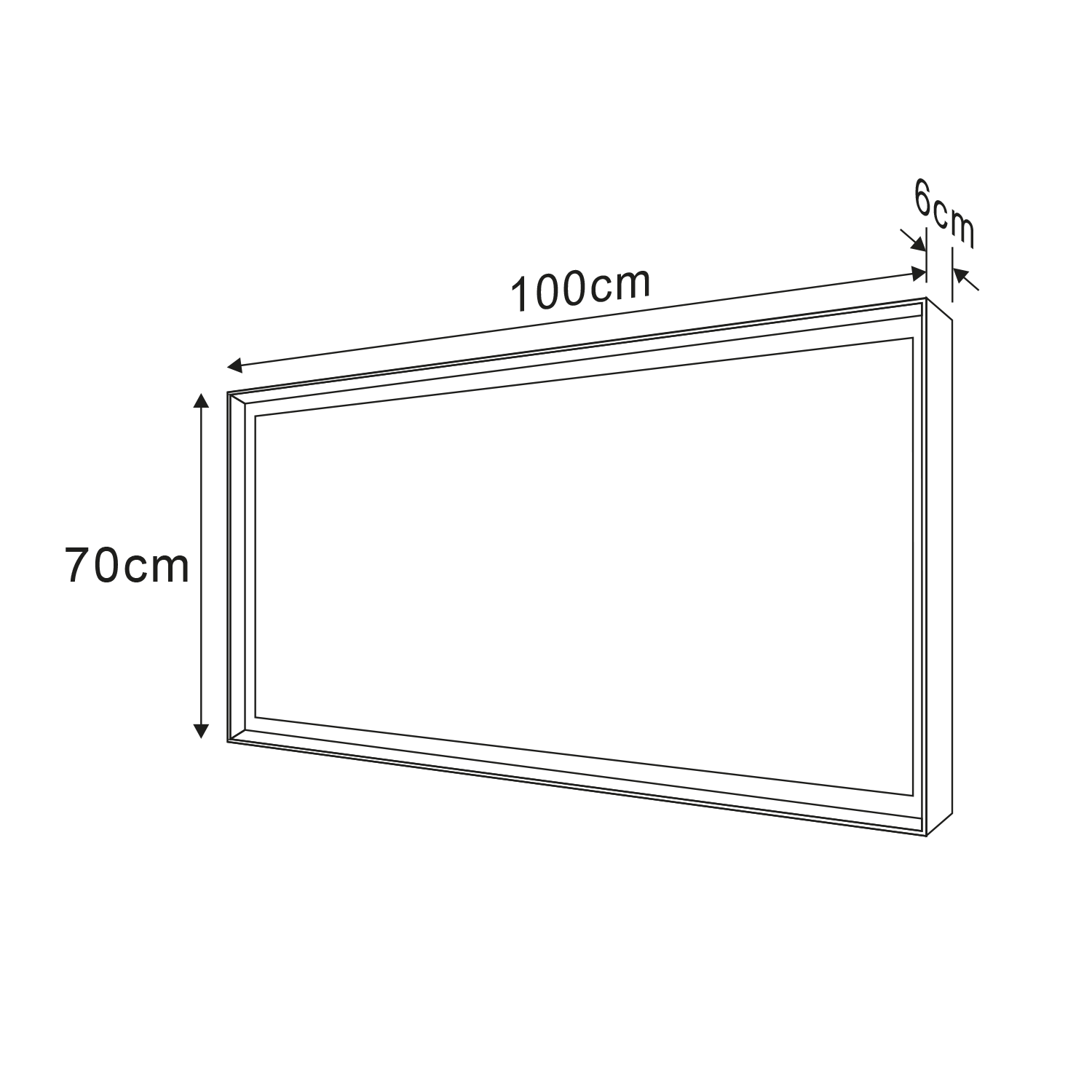 Sort LED ST100 podsvietené zrkadlo 100x70 cm, matný čierny rám