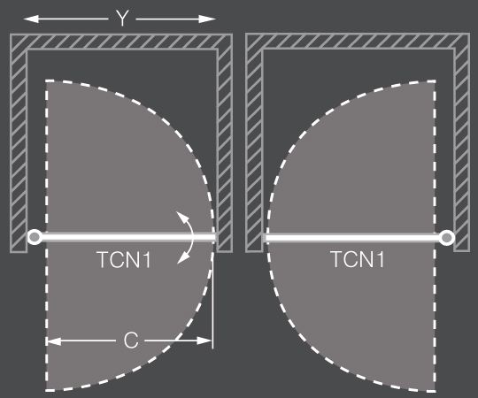 Roltechnik Tower line sprchové dvere TCN1 800 striebro/transparent