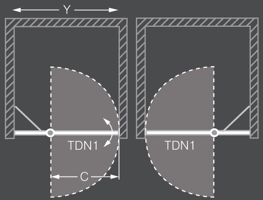 Roltechnik Tower line sprchové dvere TDN1 800 brillant/transparent