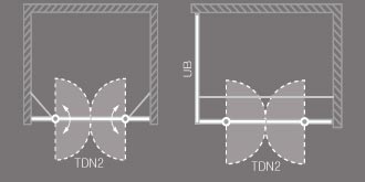 Roltechnik Tower line sprchové dvere TDN2 1100 brillant/transparent