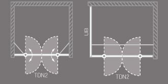 Roltechnik Tower line sprchové dvere TDN2 1100 brillant/transparent