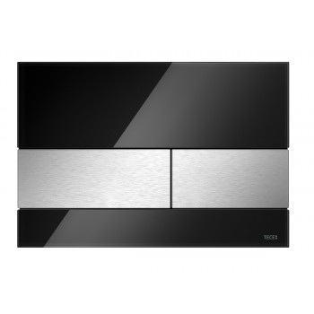 TECEsquare - Ovládacie tlačidlo, sklenené, čierne sklo - brúsená nerezová oceľ 9240806