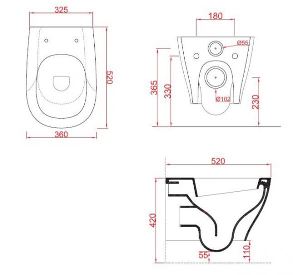 Artceram Ten WC misa závesná TEV003