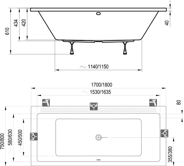 Ravak vaňa Formy 01 170x75