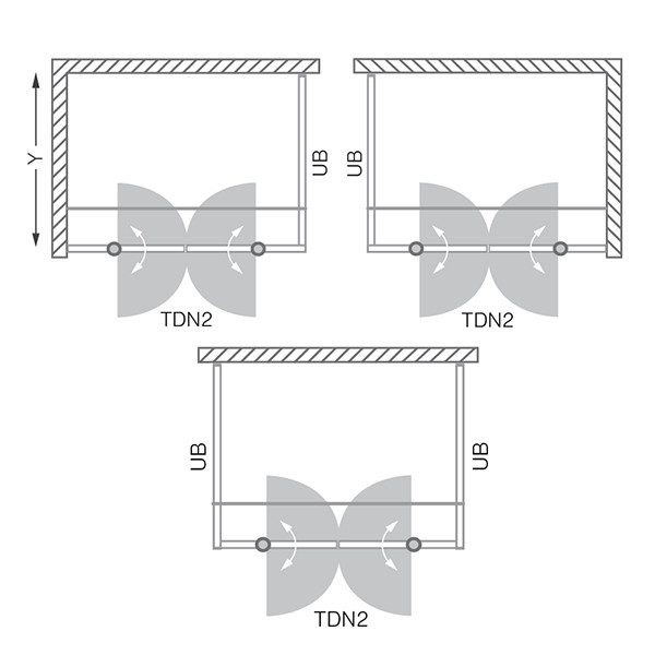 Roltechnik Tower line sprchové dvere TDN2 1100 striebro/transparent