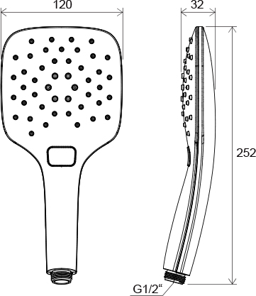 Ravak 958.20 ručná sprcha, 3 funkcie - čierna, 120 mm