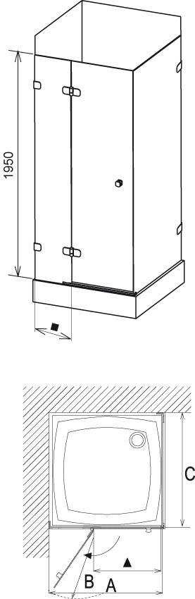 Ravak Brilliant sprchový kút BSDPS-80 L chróm / transparent ľavý