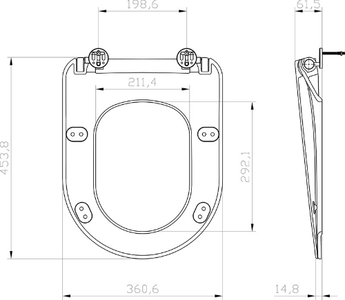 Ravak WC sedadlo Uni Chrome Flat, čierne