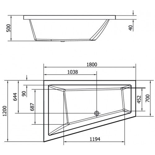 Polysan vaňa Triangl 180x120 L