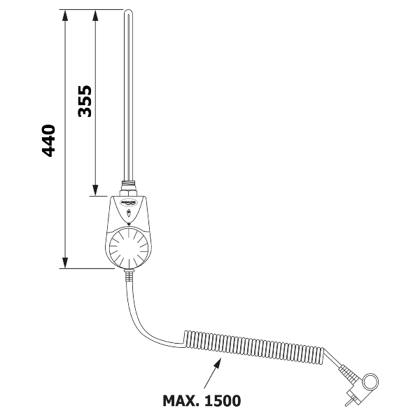 Aqualine TS-700B elektrická vykurovacia tyč s integrovaným termostatom 700W, biela