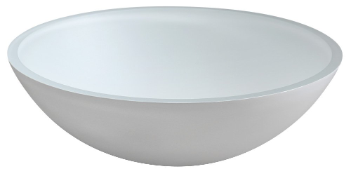 Telica TY181W sklenené gravírované umývadlo, priemer 42 cm, biele