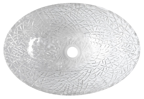 Purus TY305CL sklenené gravírované umývadlo 50x36 cm, čire