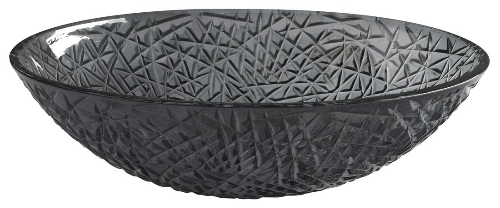 Purus TY305SG sklenené gravírované umývadlo 50x36 cm, čierne