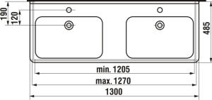 Jika Cubito umývadlo 130cm dvojité H8144200001041