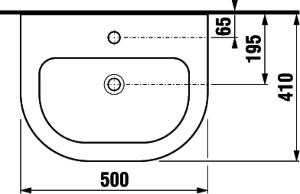 Jika Deep umývadlo 50cm s 1 otvorom pre batériu H8126110001041