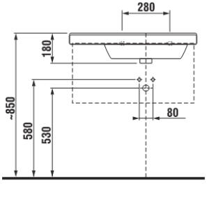 Jika Cubito umývadlo 75cm asymetrické ľavé H8124210001041