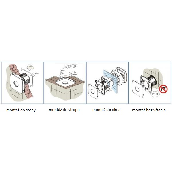 Cata ventilátor X-MART 10 Matic Timer Inox, Axiálny, Automatická žaluzia, 01046000