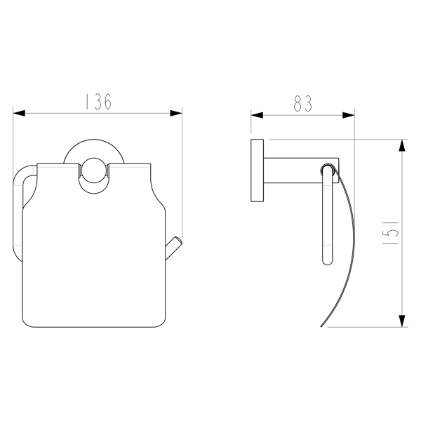 X-Round XR732 držiak toaletného papiera, s krytom, chróm