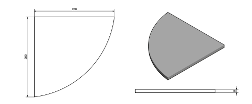 X-Round XR009-01 sklenená polica 200 x 200 mm, chróm/mliečne sklo