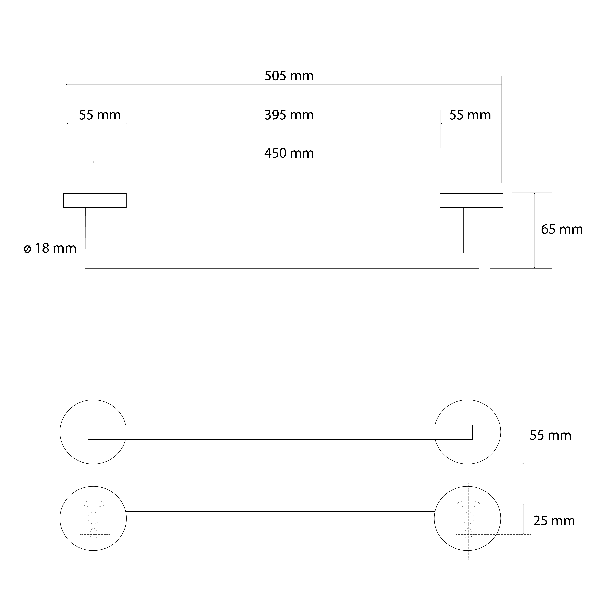 X-Round XR402GB držiak na uteráky 450mm, zlatý