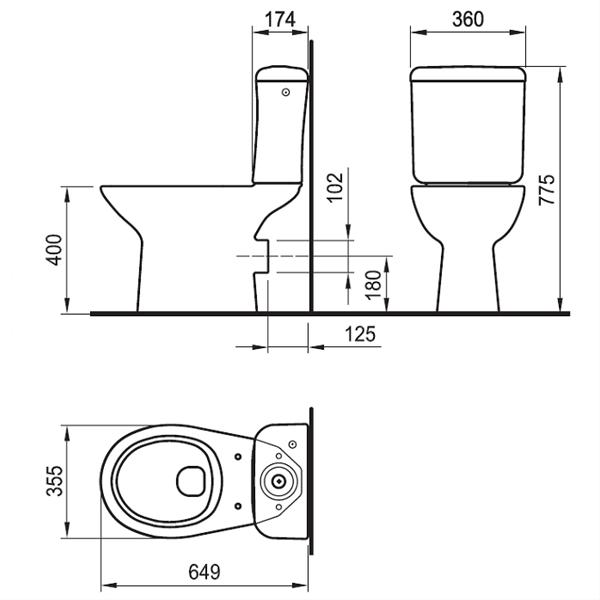 Jika Neo WC kombi + sedátko zadný odpad H8613930007871